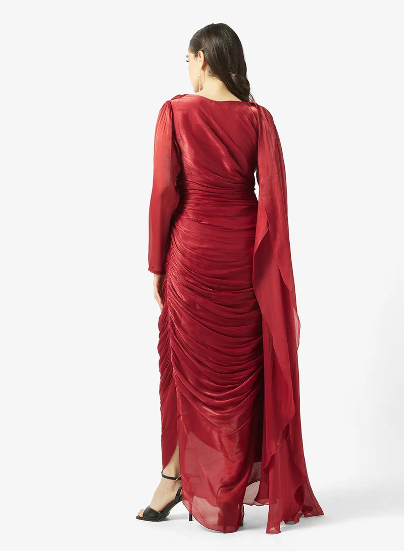 جولدن ابل فستان ماكسي لامع مجعد